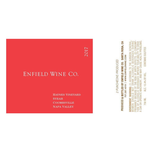 Enfield Wine Co. Syrah Haynes Vineyard Coombsville 2019 750ml