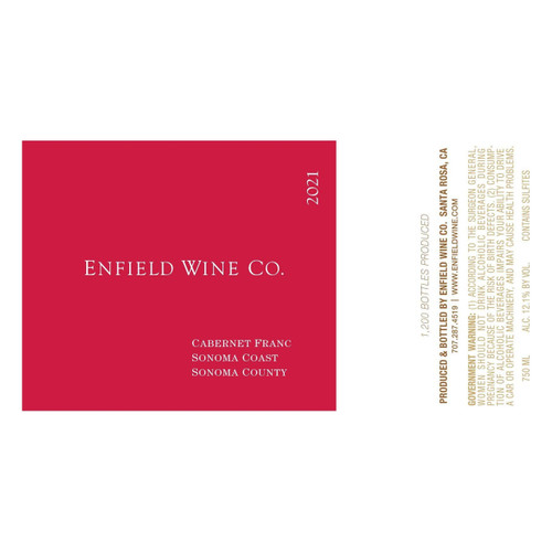 Enfield Wine Co. Cabernet Franc Sonoma Coast 2021 750ml