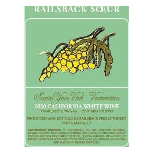 Railsback Freres Vermentinu Santa Ynez Vineyard 2021 750ml Railsback Freres Vermentinu Santa Ynez Vineyard 2021 750ml