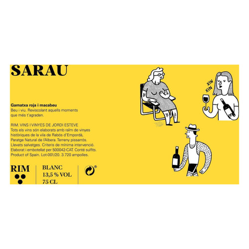 RIM. vins i vinyes de Jordi Esteve Sarau Blanc 2022 750ml RIM. vins i vinyes de Jordi Esteve Sarau Blanc 2022 750ml