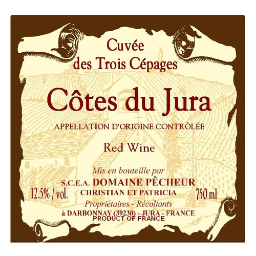 Domaine Pecheur Côtes du Jura Rouge "Cuvée des Trois Cépages" 2021 750ml