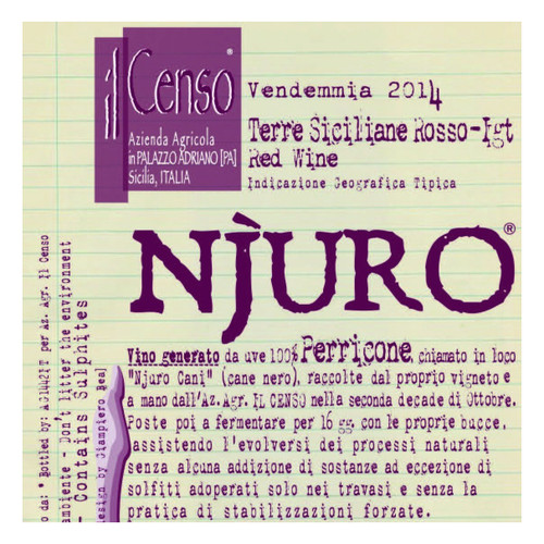 Il Censo "Njuro" Perricone Terre Siciliane Rosso 2016 750ml