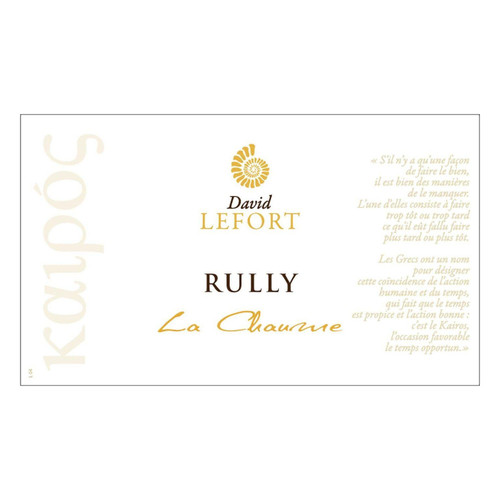 David Lefort Rully La Chaume 2019 750ml David Lefort Rully La Chaume 2019 750ml