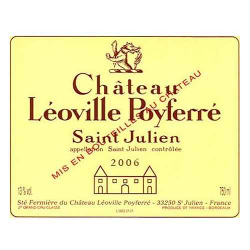 Chateau Leoville Poyferre Saint-Julien 2eme Grand Cru Classe 2006 1.5L