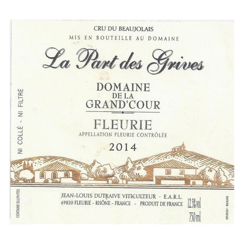 Domaine de la Grand'Cour Fleurie La Part Des Grives 2022 750ml