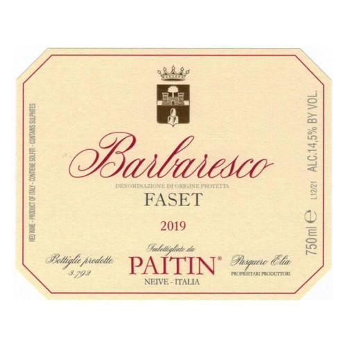 Paitin di Pasquero-Elia Faset 2020 750ml