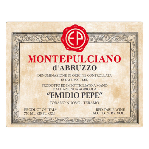 Emidio Pepe Montepulciano d'Abruzzo Vecchie Vigne 2001 1.5L Emidio Pepe Montepulciano d'Abruzzo Vecchie Vigne 2001 1.5L