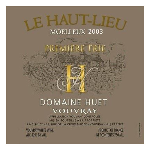 Domaine Huet Vouvray Le Haut-Lieu Moelleux Premiere Trie 2003 750ml