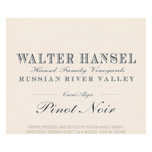Walter Hansel Cuvee Alyce Pinot Noir 2021 750ml