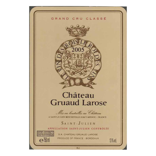 Chateau Gruaud Larose 2eme Grand Cru Classe 2005 750ml
