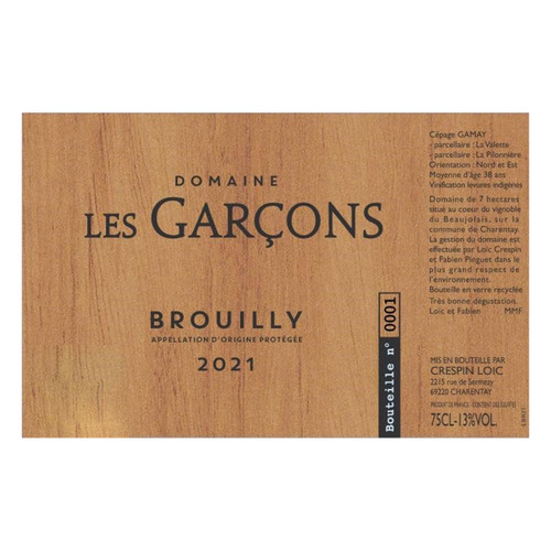 Domaine Les Garcons Brouilly 2021 750ml