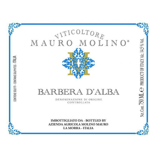 Mauro Molino Barbera d'Alba 2022 750ml