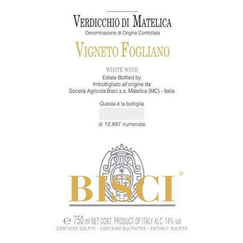 Bisci Verdicchio di Matelica Fogliano 2021 750ml