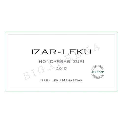 Label/Bottle Shot for the Izar-Leku Sparkling Hondarrabi Zuri 2018 750ml