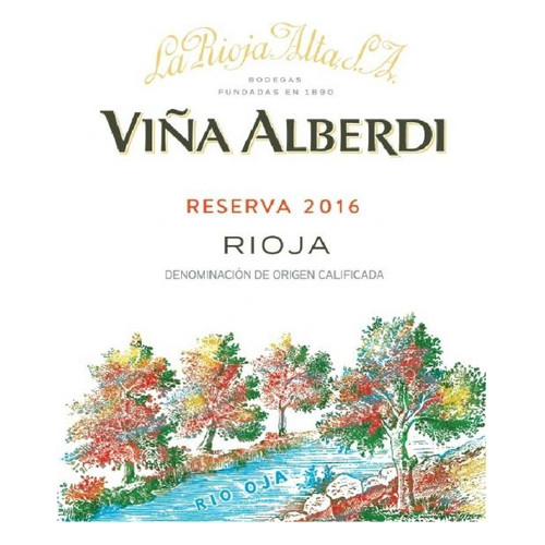 Label/Bottle Shot for the La Rioja Alta Vina Alberdi Reserva 2019 375ml