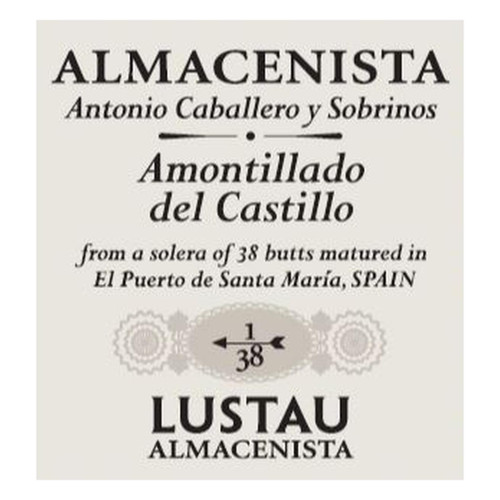 Label/Bottle Shot for the Emilio Lustau Almacenista Amontillado del Puerto del Castillo NV 500ml