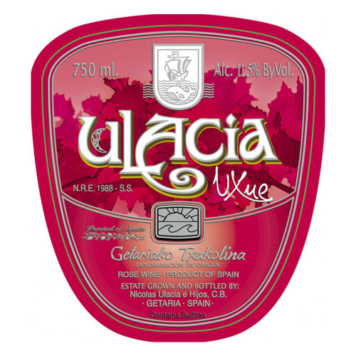 Label/Bottle Shot for the Ulacia Txakoli de Getaria Rose 2023 750ml