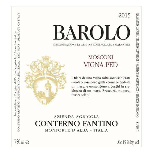 Label/Bottle Shot for the Conterno Fantino Mosconi Vigna Ped Barolo 2019 750ml