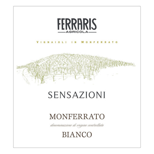 Label/Bottle Shot for the Ferraris Agricola Monferrato Sensazioni Bianco 2022 750ml