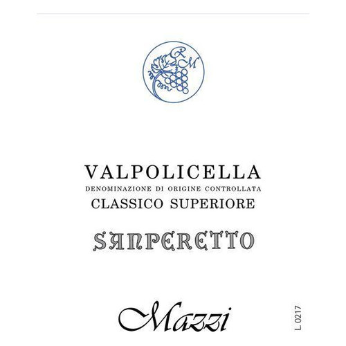 Label/Bottle Shot for the Mazzi Valpolicella Classico Superiore Sanperetto 2021 750ml