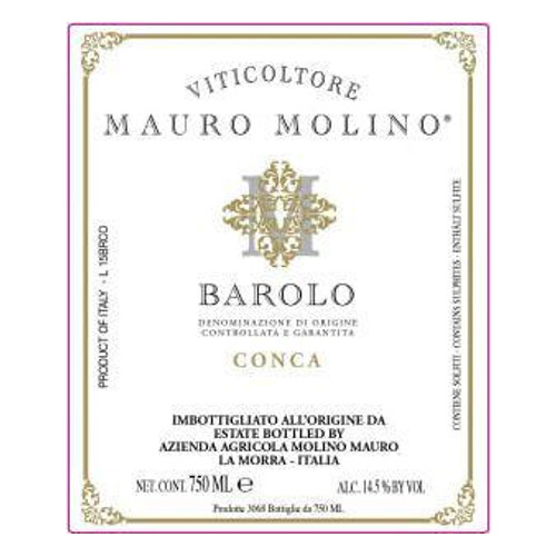 Label/Bottle Shot for the Mauro Molino Conca Barolo DOCG 2020 750ml