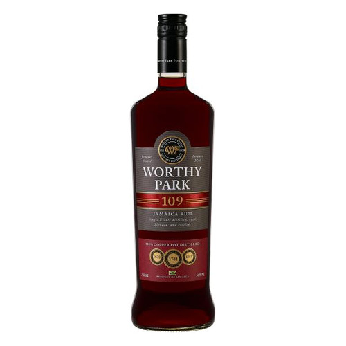 Label/Bottle Shot for the Worthy Park 109 Dark Rum NV 1L