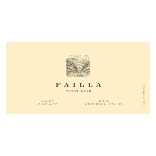 Label/Bottle Shot for the Failla Pinot Noir Savoy Vineyard Anderson Valley 2022 750ml