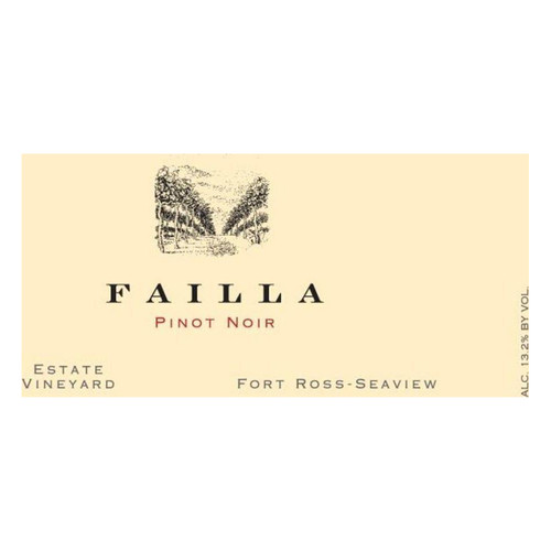 Label/Bottle Shot for the Failla Pinot Noir Estate Vineyard Fort Ross-Seaview 2022 750ml