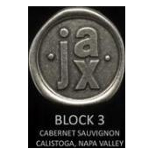 Label/Bottle Shot for the Jax Vineyards Cabernet Sauvignon Block 3 Calistoga 2021 750ml