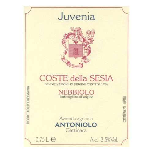 Antoniolo Juvenia Coste della Sesia Nebbiolo 2022 750ml