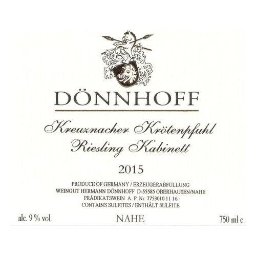 Donnhoff Riesling Kreuznacher Krotenpfuhl Kabinett 2022 1.5L