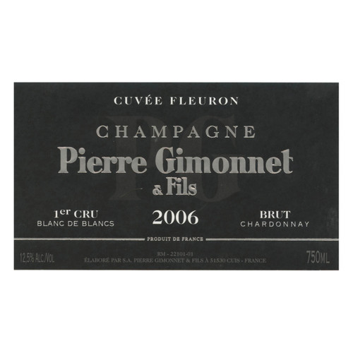 Pierre Gimonnet & Fils Champagne 1er Cru Brut Cuvee Fleuron Blanc de Blancs Chardonnay 2006 750ml