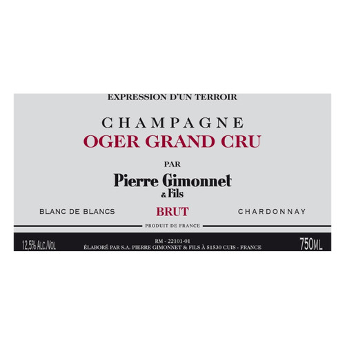 Pierre Gimonnet & Fils Champagne Brut Grand Cru Special Club Oger 2017 750ml