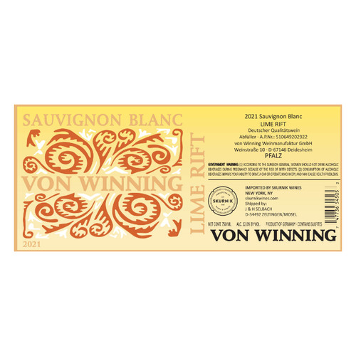 von Winning Sauvignon Blanc 'Lime Rift' 2021 750ml