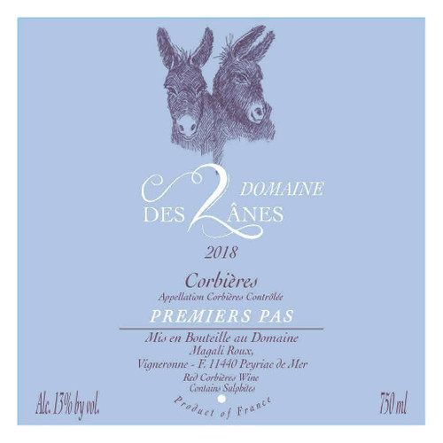 Label/Bottle shot for Domaine des 2-Deux Anes Corbieres Premier Pas 2022 750ml