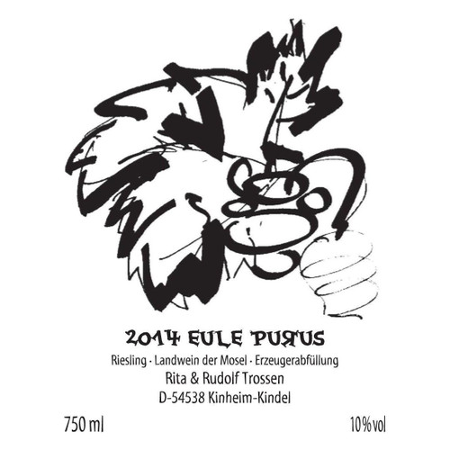 Label/Bottle shot for Rita & Rudolf Trossen Riesling Eule Purus 2022 750ml