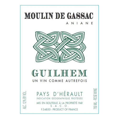 Label/Bottle shot for Moulin de Gassac Guilhem Rose 2023 1.5L