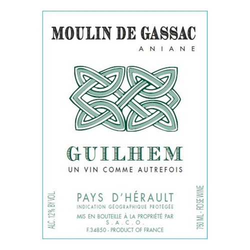 Label/Bottle shot for Moulin de Gassac Guilhem Rose Can NV 250ml