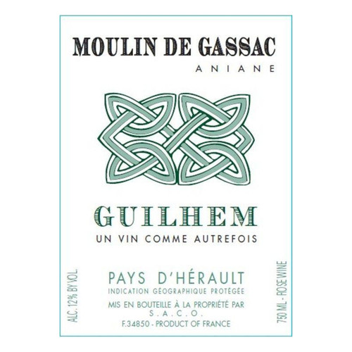 Label/Bottle shot for Moulin de Gassac Guilhem Blanc 2023 750ml