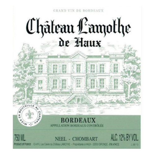 Label/Bottle shot for Chateau Lamothe de Haux Blanc 2023 375ml