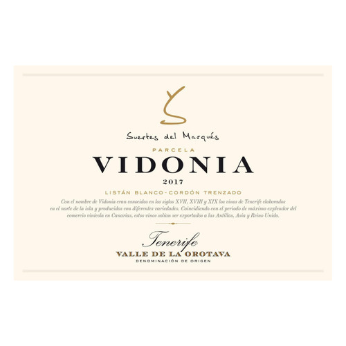 Label/Bottle shot for Suertes Del Marques Valle de la Orotava Vidonia 2022 750ml