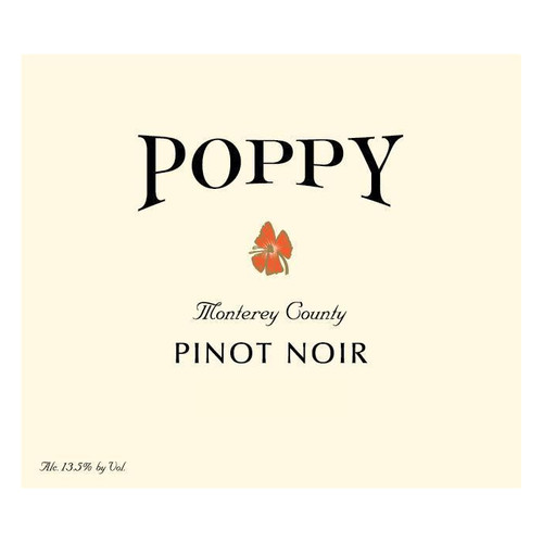 Label/Bottle shot for Poppy Pinot Noir 2022 750ml