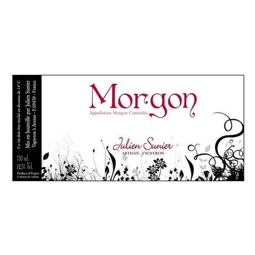 Label/Bottle shot for Julien Sunier Morgon 2022 750ml