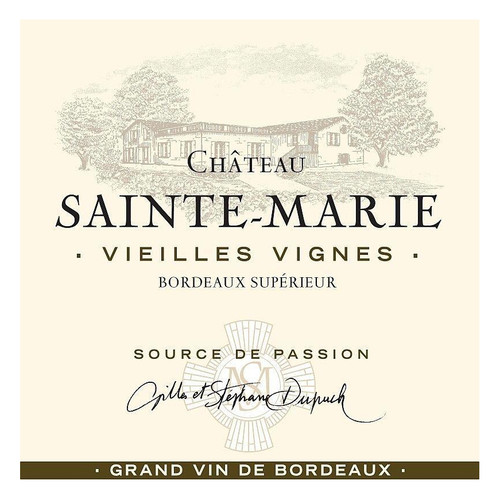 Label/Bottle shot for Chateau Sainte-Marie Bordeaux Superieur Vieilles Vignes 2021 750ml