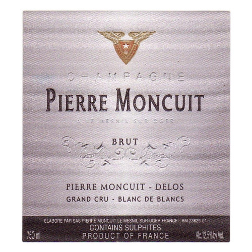 Label/Bottle shot for Pierre Moncuit Cuvee Grand Cru Blanc de Blancs Extra Brut Current 750ml