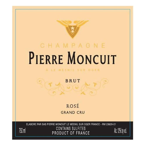 Label/Bottle shot for Pierre Moncuit Champagne Grand Cru Brut Rose NV 750ml