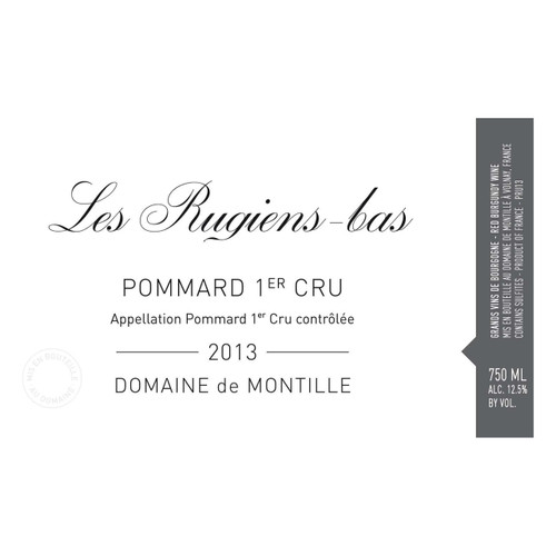 Label/Bottle shot for Domaine de Montille Pommard Les Rugiens-Bas 2020 750ml