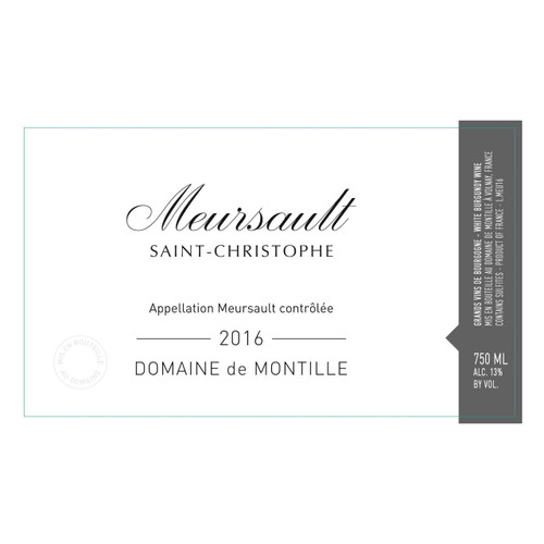 Label/Bottle shot for Domaine de Montille Meursault Saint Christophe 2021 750ml