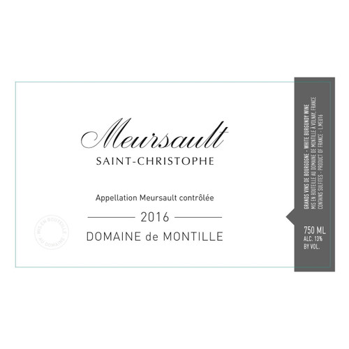 Label/Bottle shot for Domaine de Montille Meursault Saint Christophe 2021 1.5L