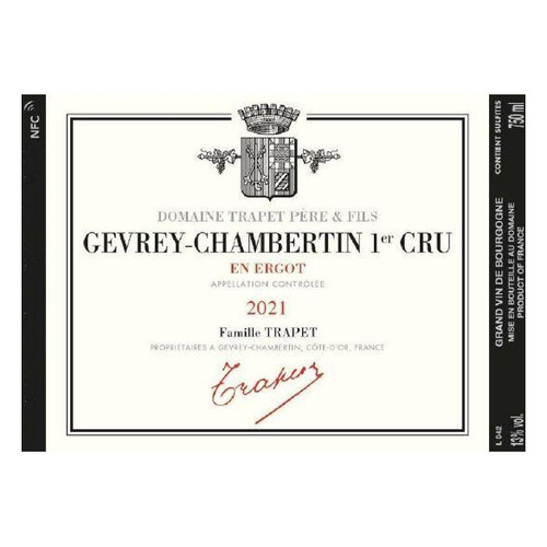 Label/Bottle shot for Domaine Trapet Pere & Fils Gevrey-Chambertin 1er Cru En Ergot 2021 750ml